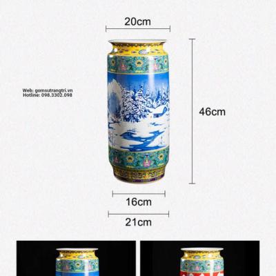 BÌNH DÁNG TRỤ HỌA TIẾT CẢNH TUYẾT